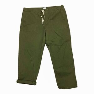 #0081- Time and Tru Olive Green Cropped Drawstring Pants